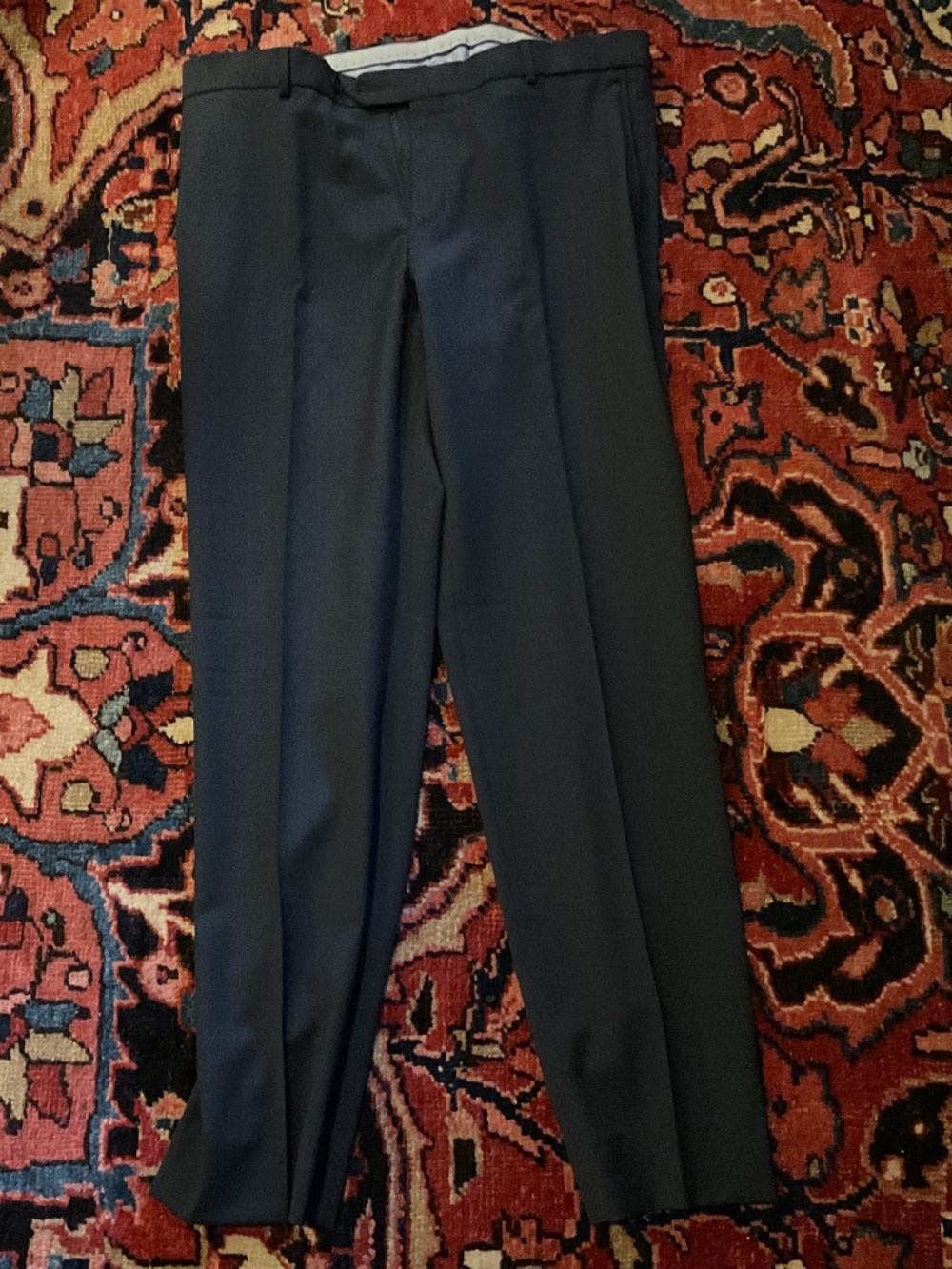 Ballin Soho Comfort 'EZE' Super 120s Modern Flat Front Twill Pant in Grey Sz36